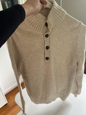 Goodfellow & Co Cream Button-Up Shawl Collar Men's Cardigan Sweater